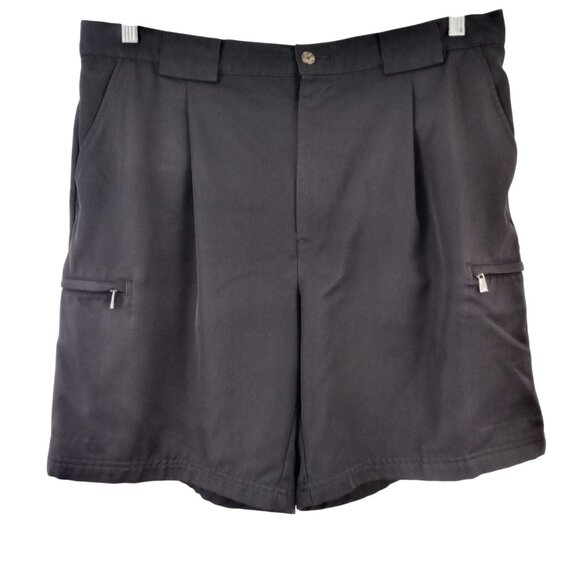 Izod XFG Xtreme Function Golf Cargo Shorts Single Pleat Solid Black - Picture 1 of 8